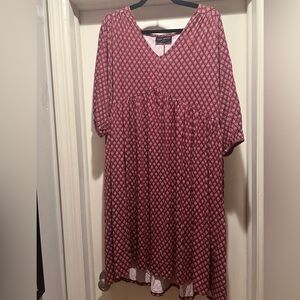 Lane Bryant Red Geometric Midi Dress